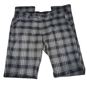 Men's Black Plaid Dress Pants